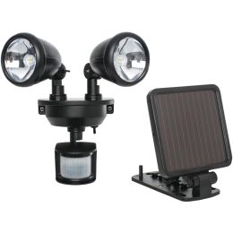 MAXSA(R) INNOVATIONS 44215 Solar-Powered Dual-Head LED Security Spotlight (Black)