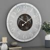 Rustic Gray Bronze Industrial FarmHome Round Oversized Wall Clock
