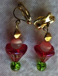 Clip-on earring with one inch dangle.