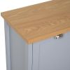 Gray and Oak Finish Wood Top Cabinet Entryway Storage Bench