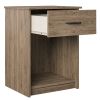 Bedroom 1-Drawer Nightstand End Table in Light Oak Wood Finish
