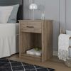 Bedroom 1-Drawer Nightstand End Table in Light Oak Wood Finish
