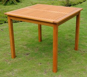 Square 32-inch Outdoor Wood Patio Dining Table